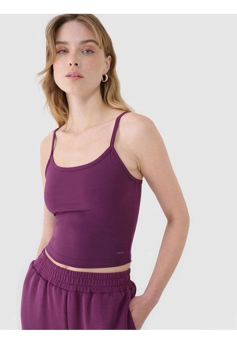 Top Dama Violet Inchis pentru Sport - Croiala Slim - SS25 - XS-XL - Confortabil si Durabil - Material Sintetic cu Elastan - Decolteu Rotund - Bretele Elastica - Ideala pentru Look Casual si Sportstyle