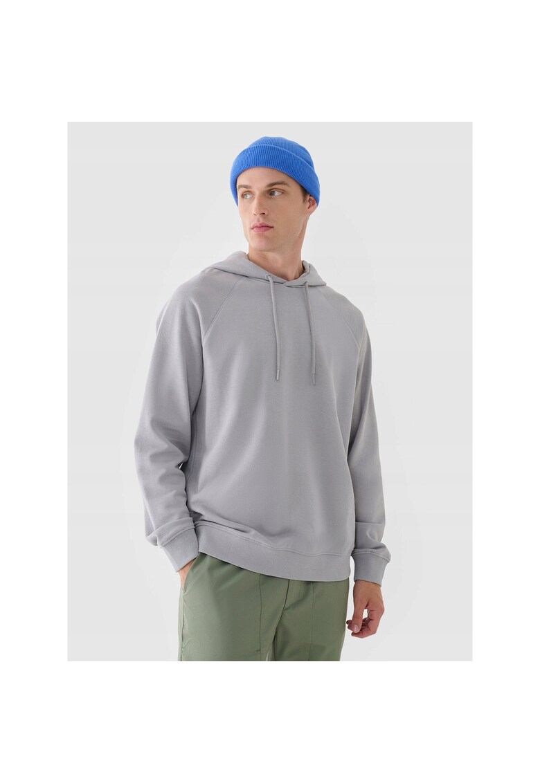 Hanorac sport barbati gri - bumbac - fara fermoar - gluga integrata