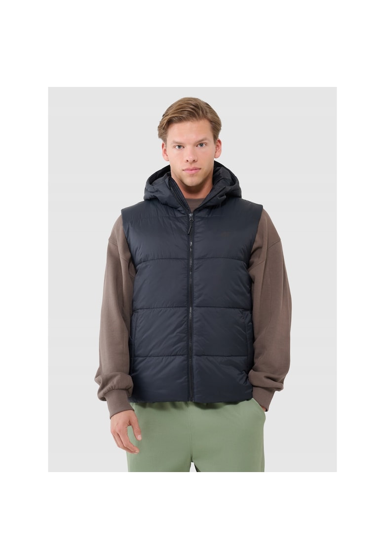 Vesta sport barbati - sintetic - cu gluga - neagra