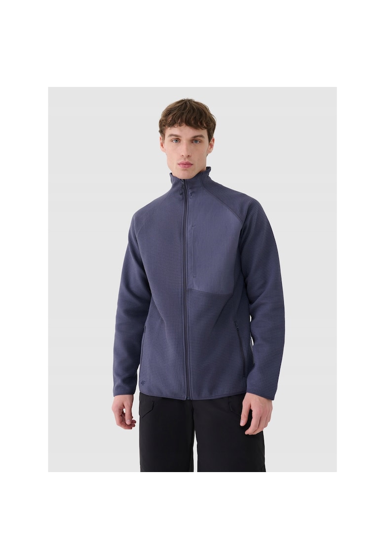 Hanorac sport barbati gri - cu fermoar si gluga - 80% bumbac