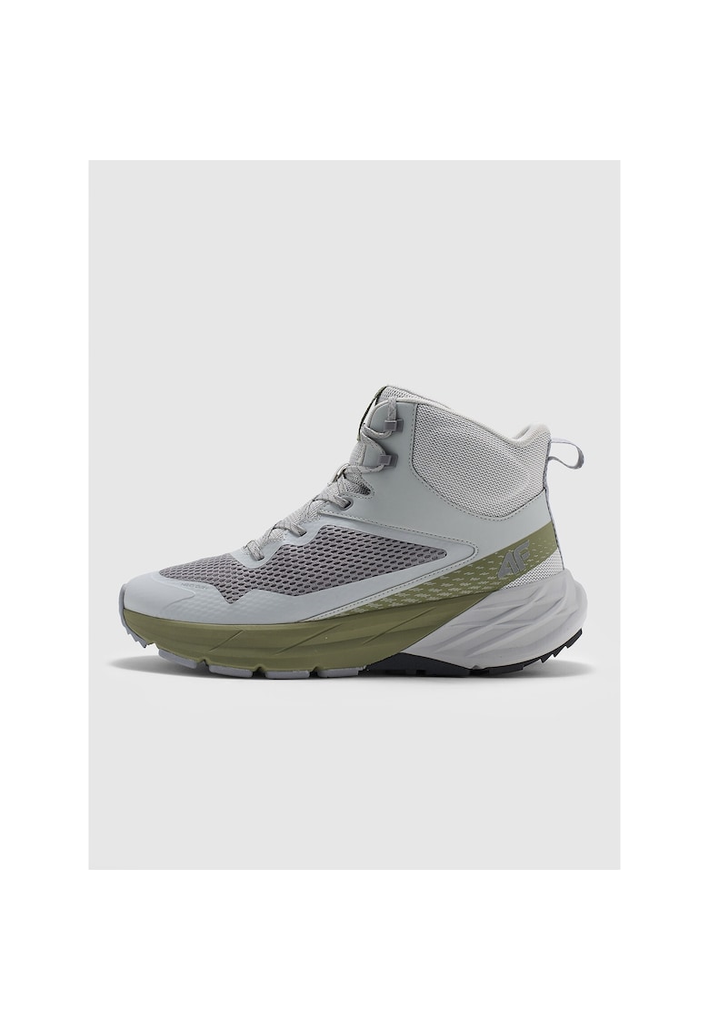 Pantofi trekking barbati plasa - gri/verde