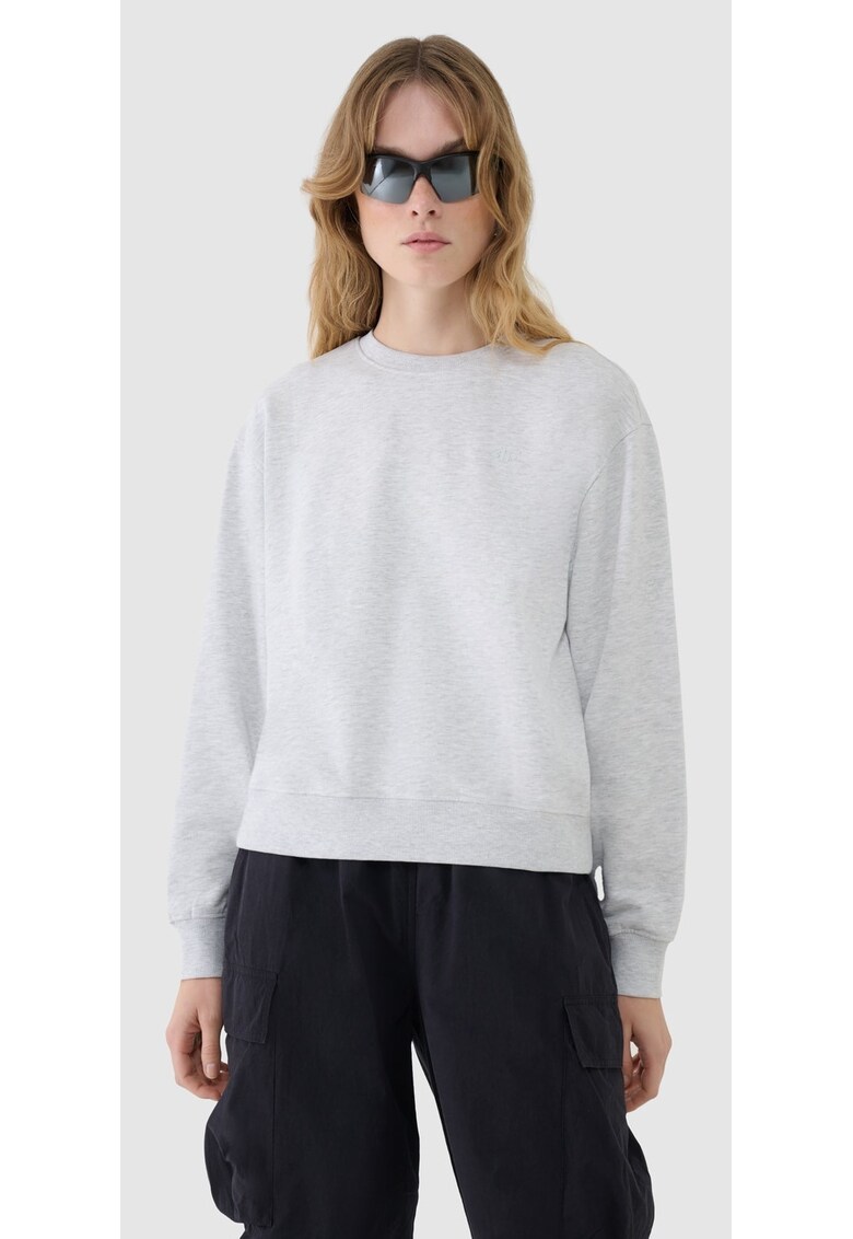 Hanorac dama fara fermoar - gri - bumbac - croiala normala