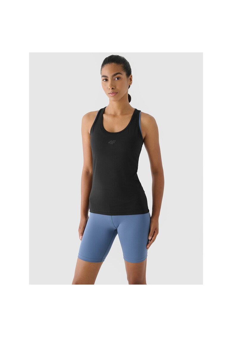 Maiou sport dama slim fit - poliester - negru