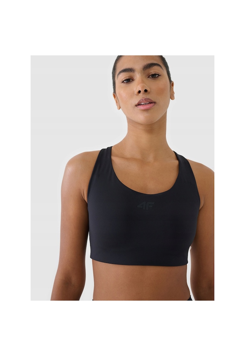 Bustiera sport - suport mediu - elastan/sintetic - negru
