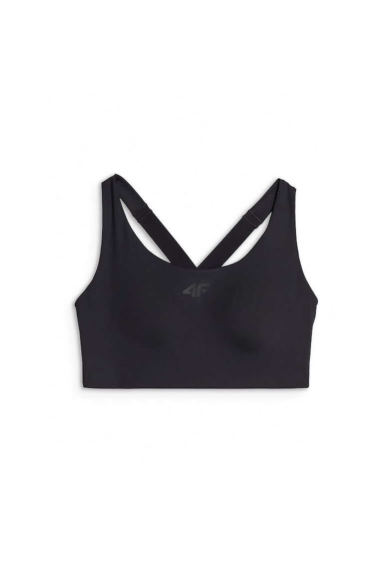Bustiera sport - suport mediu - elastan/sintetic - negru