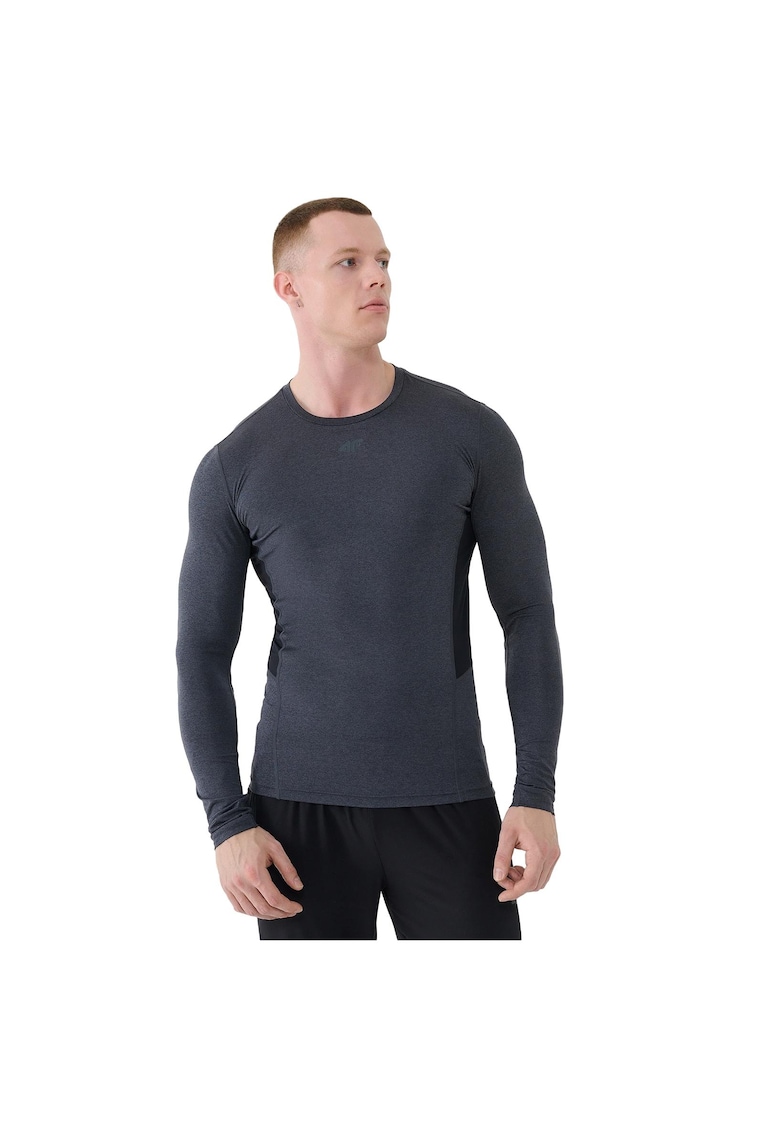Tricou antrenament barbati - maneca lunga - gri - material sintetic - uscare rapida -