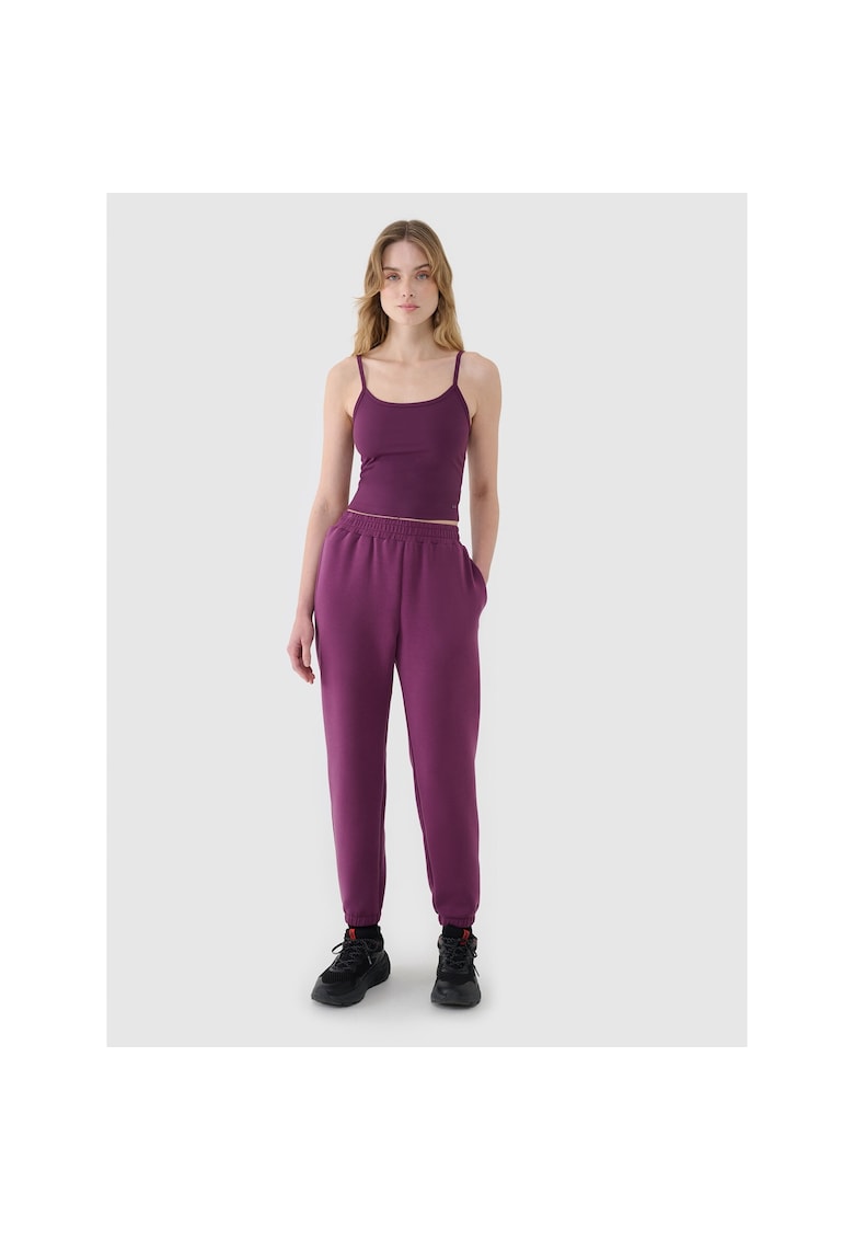 Pantaloni sport dama joggers - violet - material modal