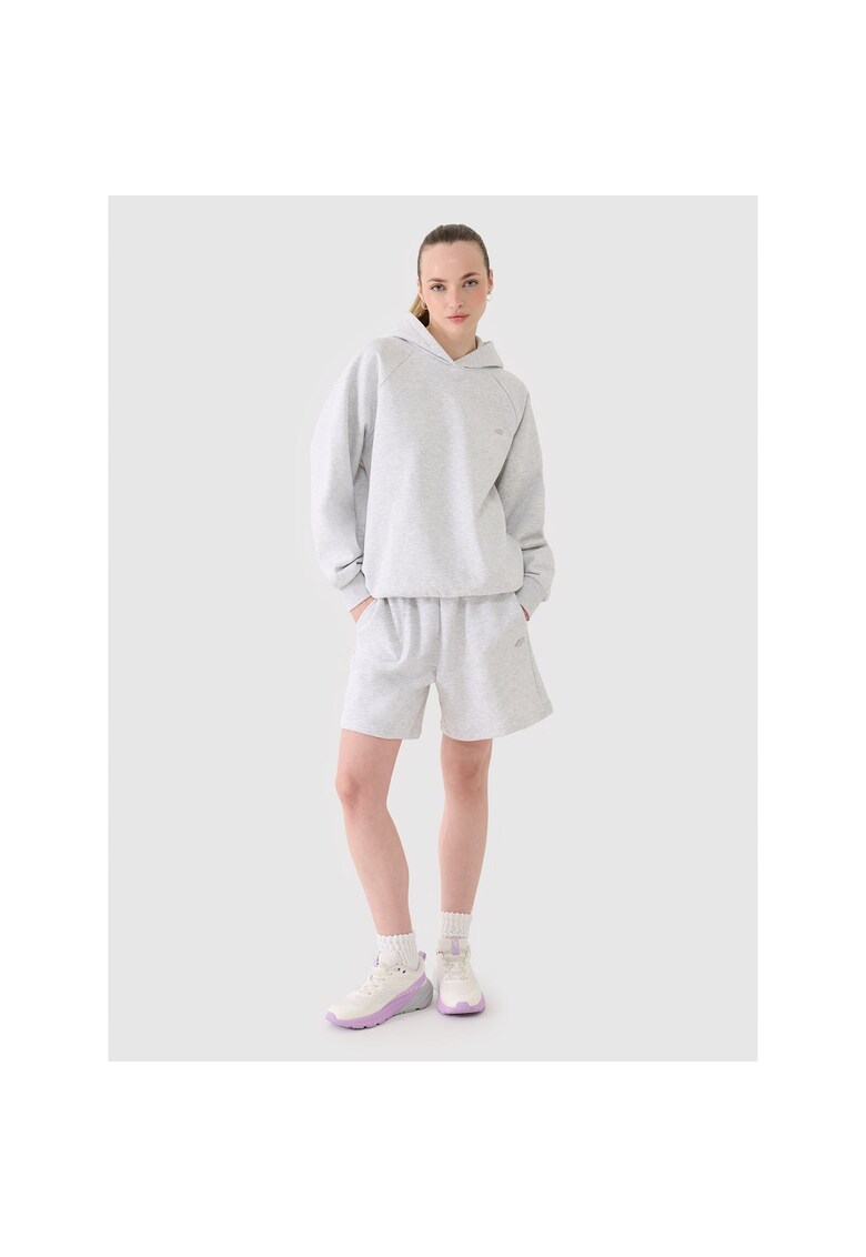 Pantaloni scurti de trening unisex - gri - bumbac 80% - croiala supradimensionata - fara captuseala