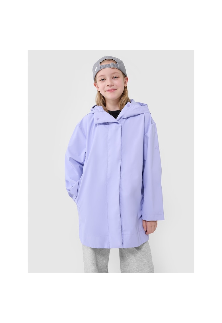 Geaca de tranzitie copii unisex - gluga - impermeabila - violet - sintetic