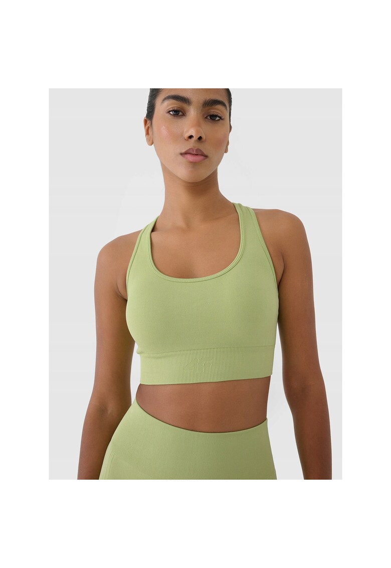 Bustiera sport - antrenament fara cusaturi - sustinere redusa - verde -