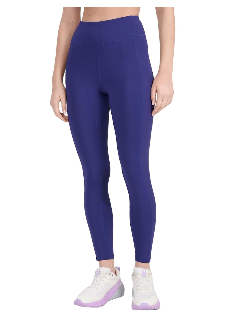 Colanti de antrenament dama - talie inalta - 2 buzunare - sintetic/elastan - bleumarin