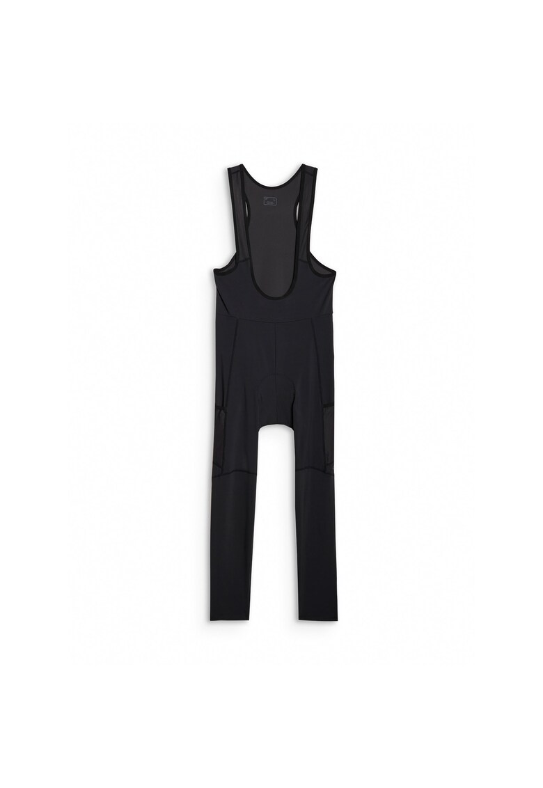 Pantaloni sport pentru ciclism - cu bretele - negru - insertie gel - talie inalta - 7/8