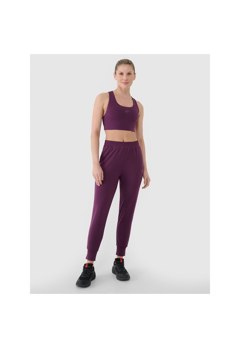 Pantaloni sport dama antrenament - uscare rapida - violet - material sintetic -