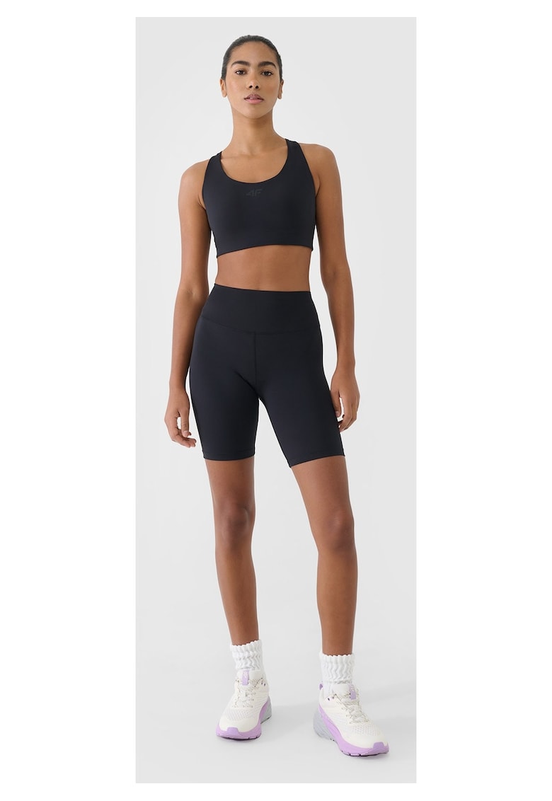 Colanti de antrenament pentru femei negru - material reciclat - tehnologie 4FDry - croiala subtire - buzunar ascuns