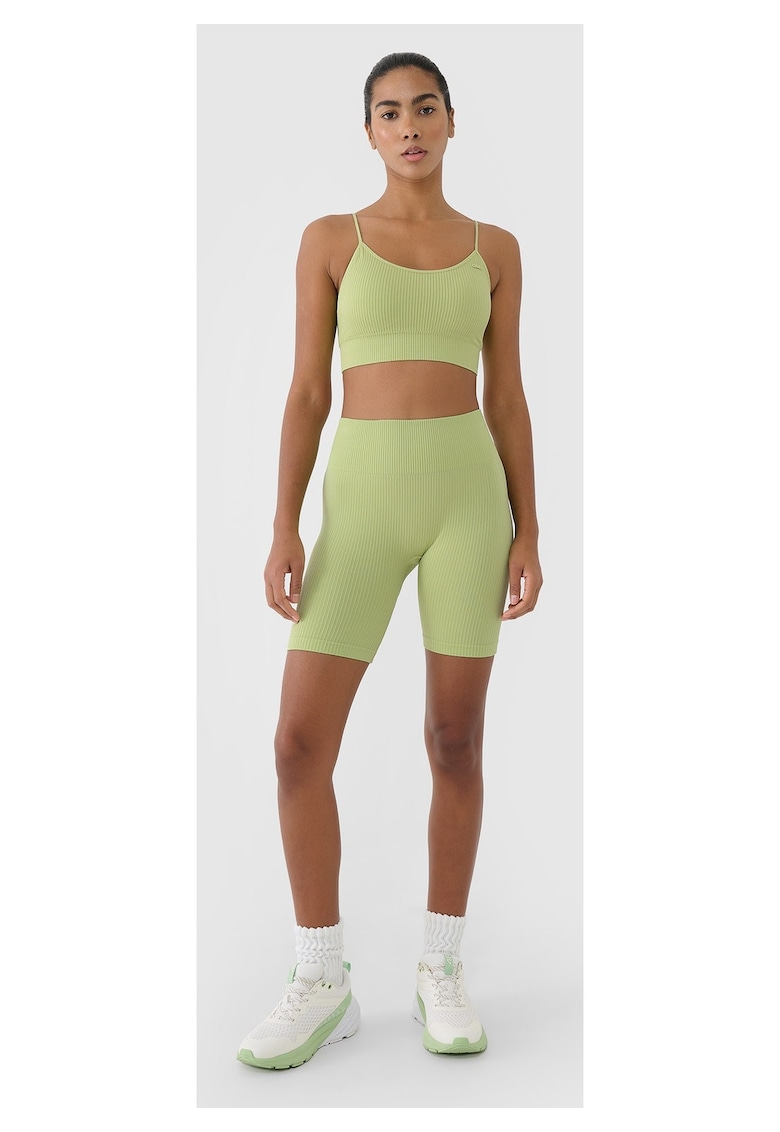 Colanti scurti antrenament verde deschis - talie inalta - uscare rapida - material sintetic elastic -