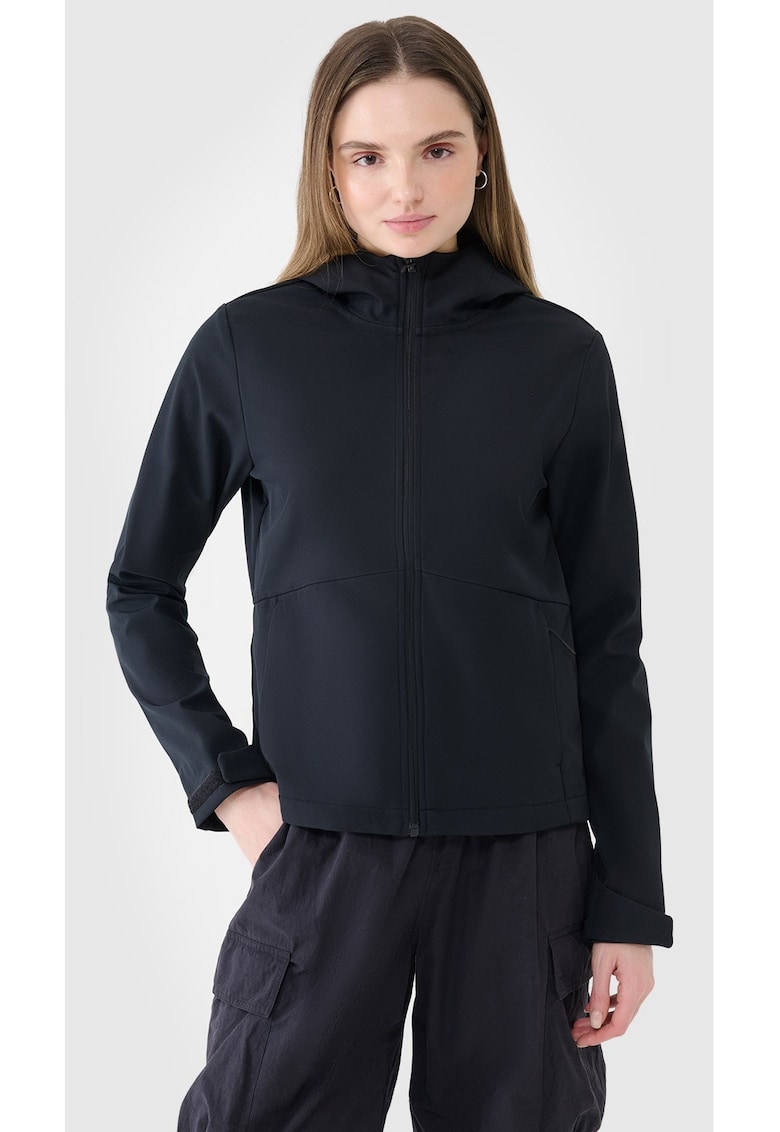 Jacheta Softshell neagra - gluga reglabila - rezistenta la vant - membrana NeoDry 5000