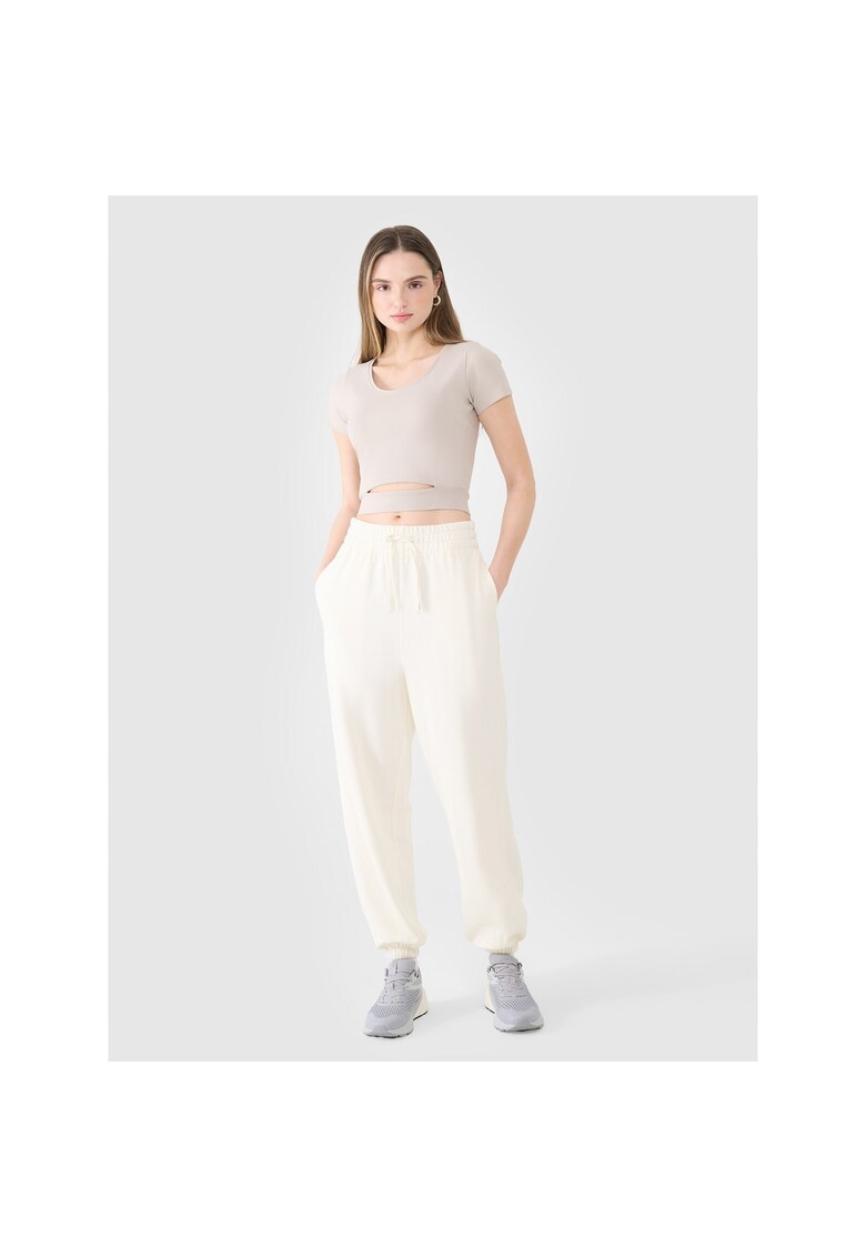 Pantaloni sport dama alb - bumbac