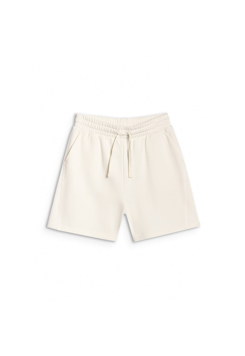 Pantaloni scurti de sport supradimensionati - alb - bumbac 85% - fara captuseala