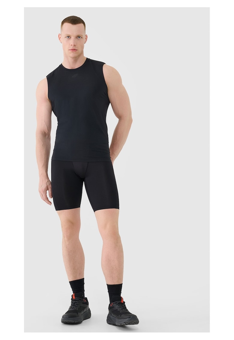 Pantaloni scurti de trening slim - uscare rapida - negru - material reciclat