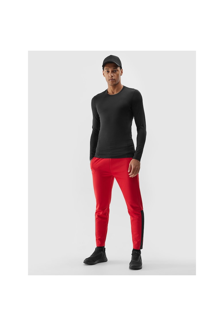 Pantaloni sport barbati antrenament - rosu - material respirabil