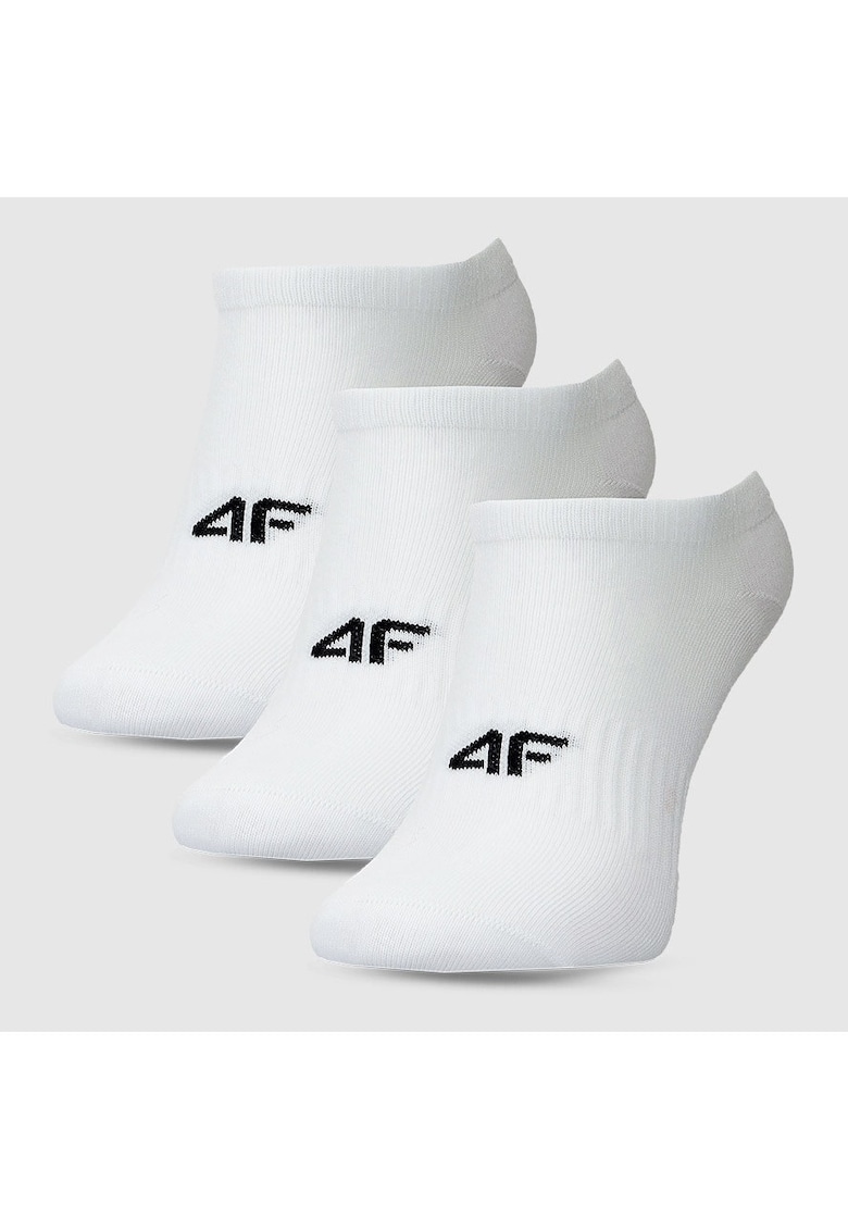 Sosete Dama  Talpici No-Show - Set 3 Perechi - Confortabile - Bumbac 70% - Alb - Marimi 35-42 - Sportstyle Casual