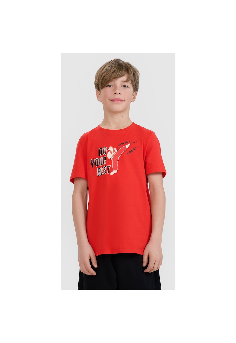 Tricou copii baieti - rosu - 100% bumbac - croiala regular