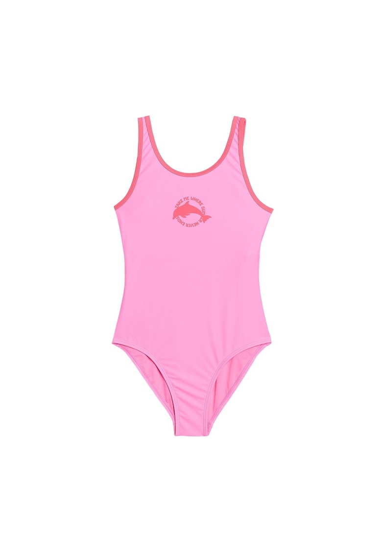 Costum de baie fete - sintetic - roz -