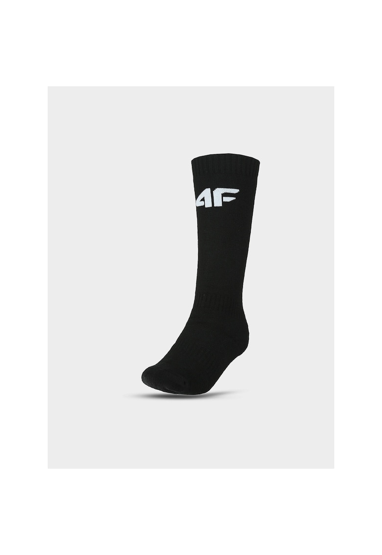 Sosete sport copii - sintetic - croiala la jumatatea gambei - negru