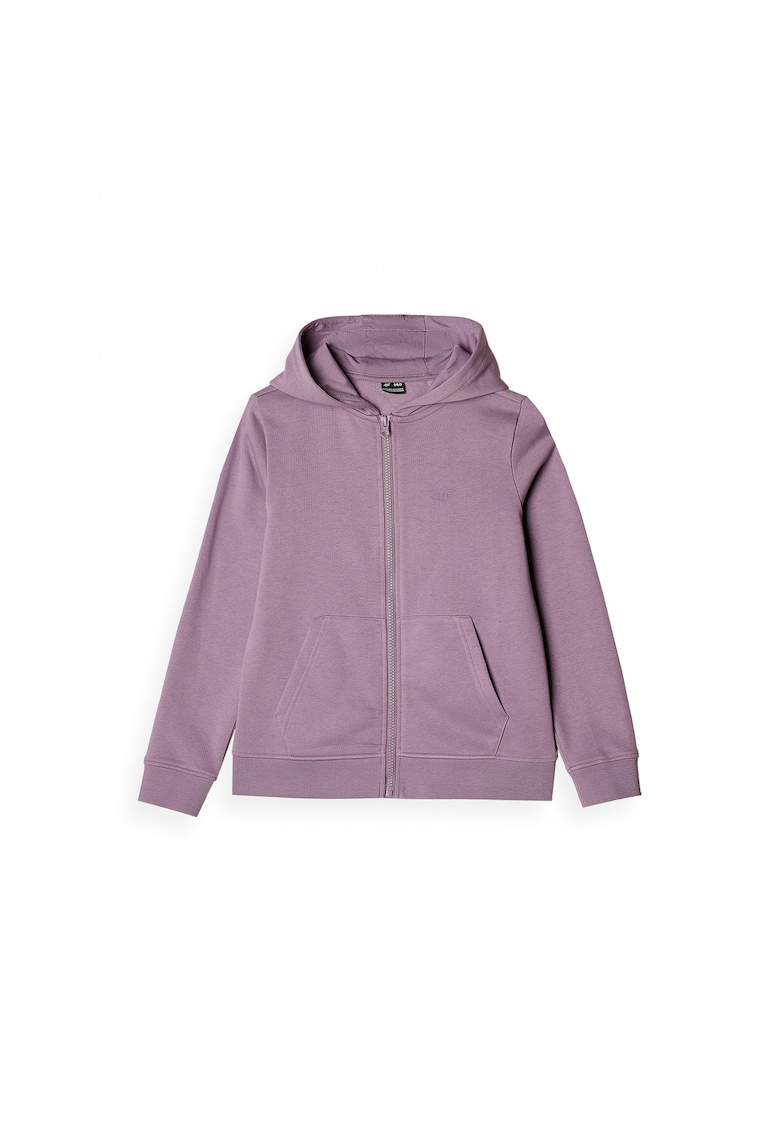 Hanorac fete - Bumbac/Poliester - Cu fermoar - Violet