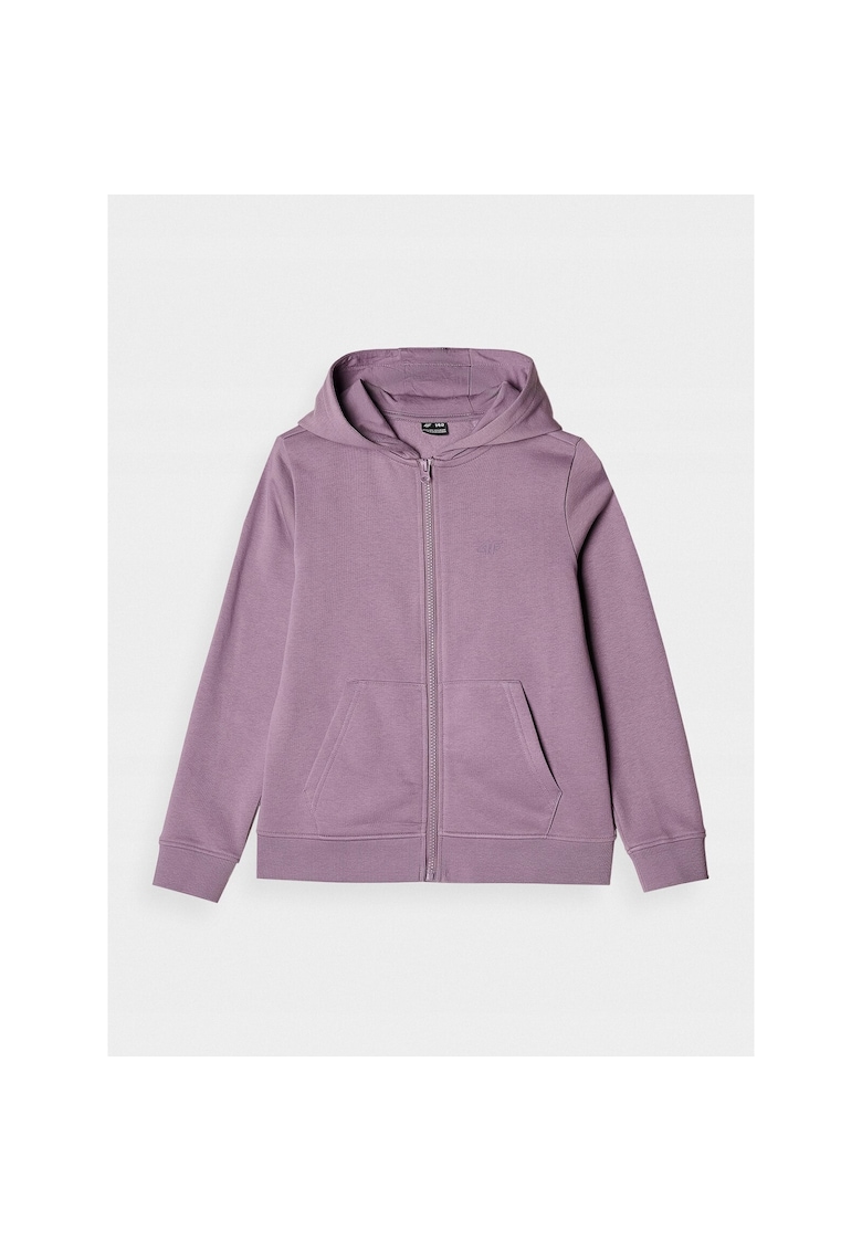 Hanorac fete - Bumbac/Poliester - Cu fermoar - Violet