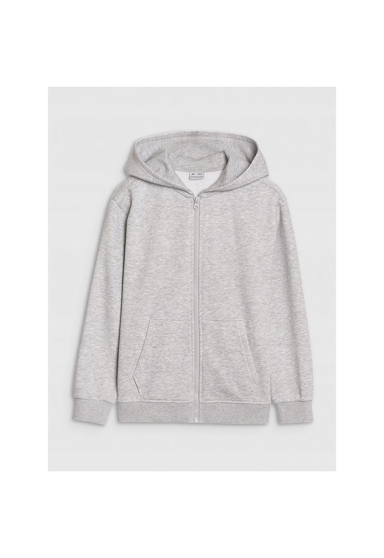 Hanorac baieti - Bumbac/Poliester - Cu fermoar - Oversize - Gri