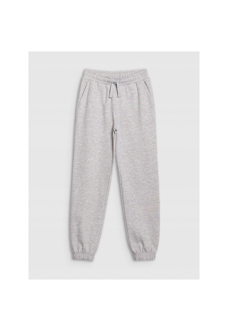 Pantaloni sport copii - pentru fete - gri - textil