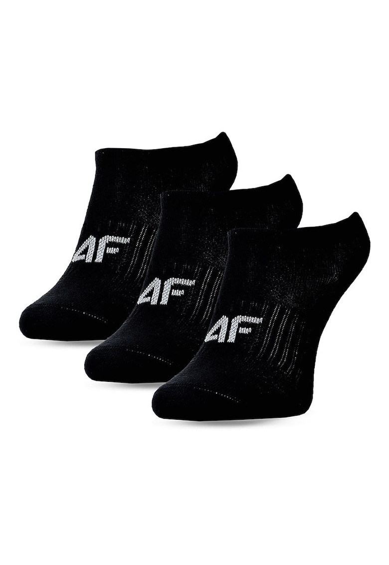 4f Sosete pentru fete - set de 3 - negre - bumbac - casual