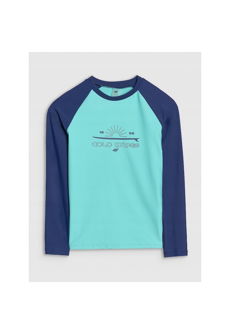 Bluza copii - maneca lunga - turcoaz - bumbac