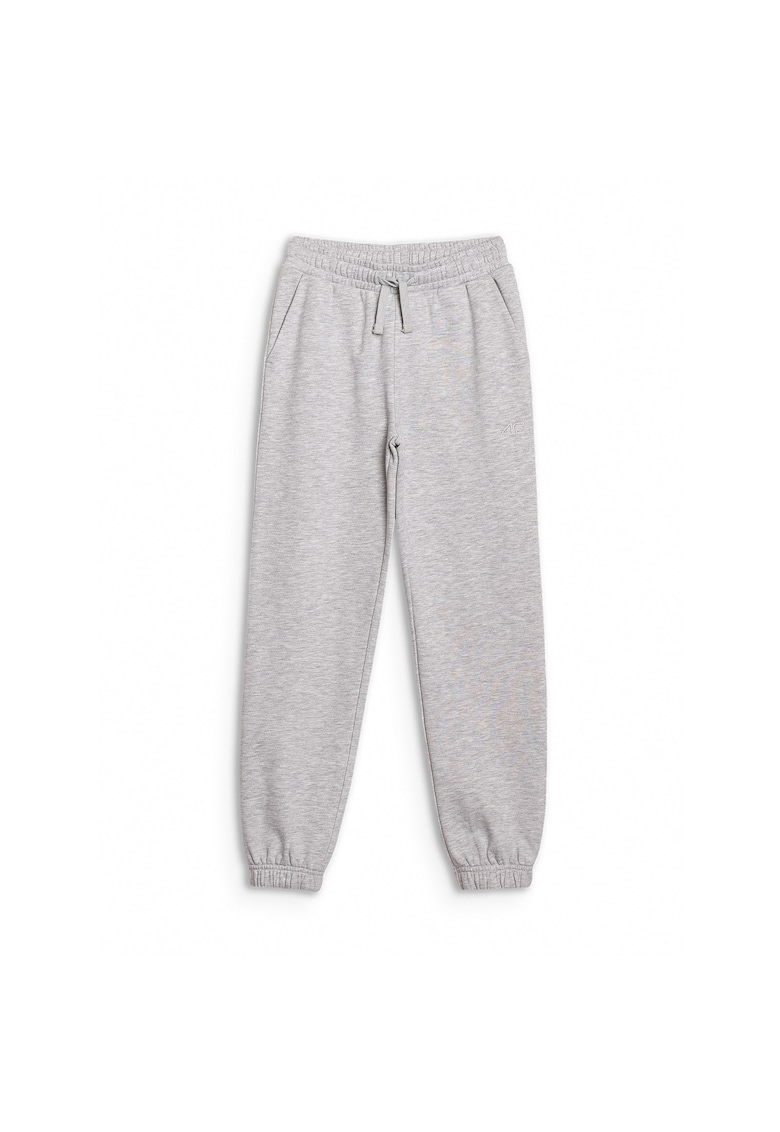 Pantaloni sport copii - pentru fete - gri - textil