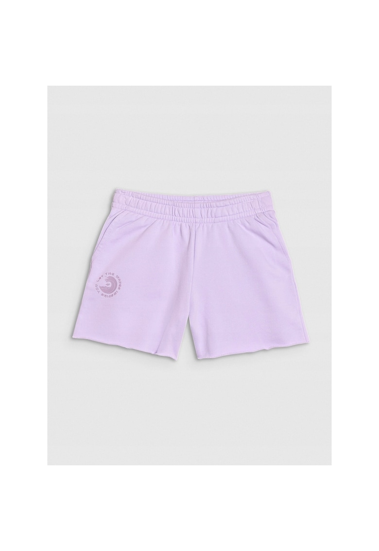 Pantaloni scurti copii  violet - 80% bumbac - efect de spalare acida
