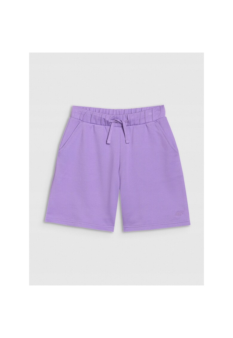 Pantaloni scurti  pentru fete - violet - croiala supradimensionata - material French Terry