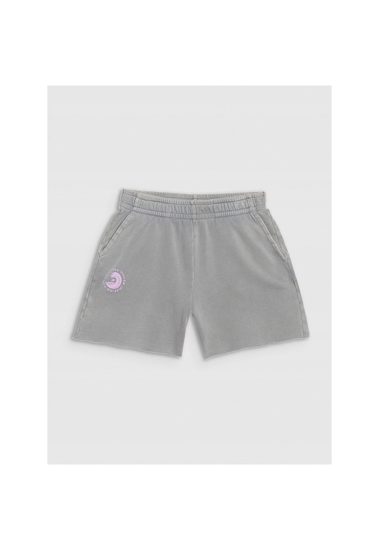 Pantaloni scurti copii  gri - 80% bumbac - efect de spalare acida