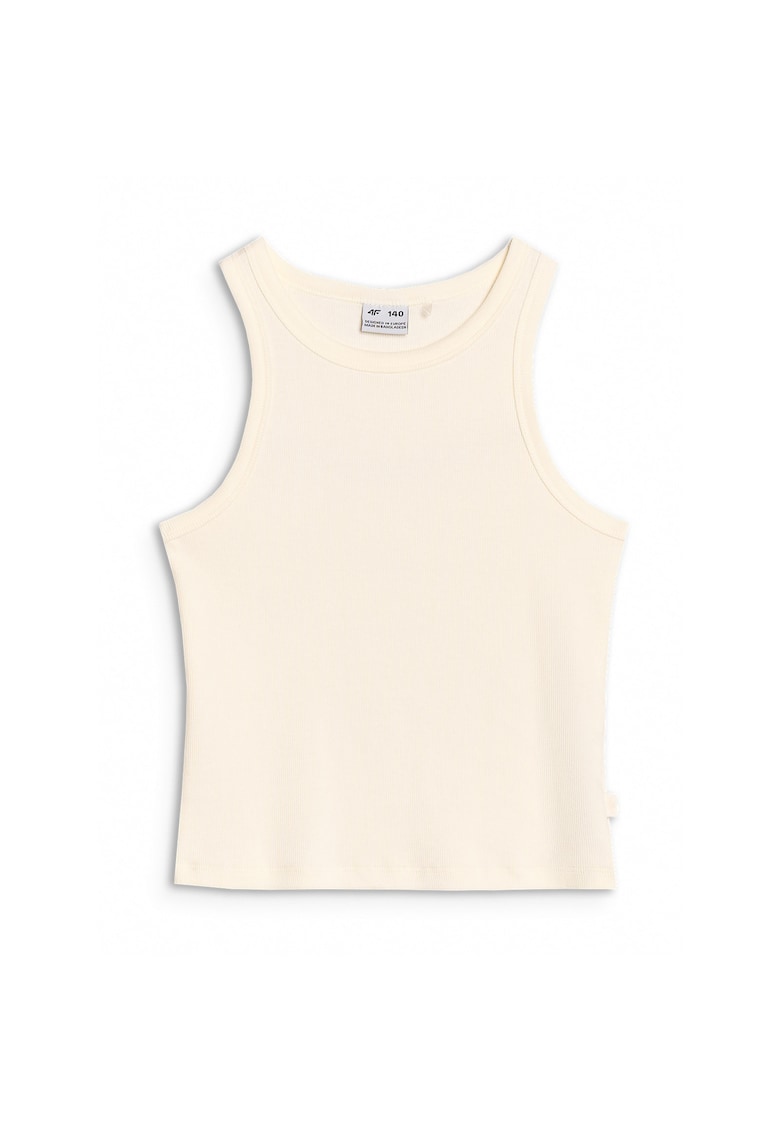 4f Tricou pentru fete - bumbac - alb - primavara-vara 2025