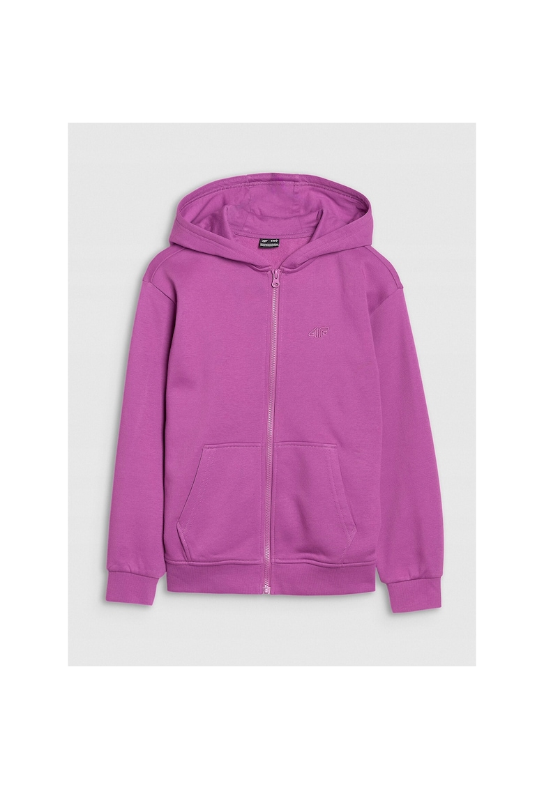 Hanorac pentru fete - Bumbac/Poliester - Cu fermoar - Violet