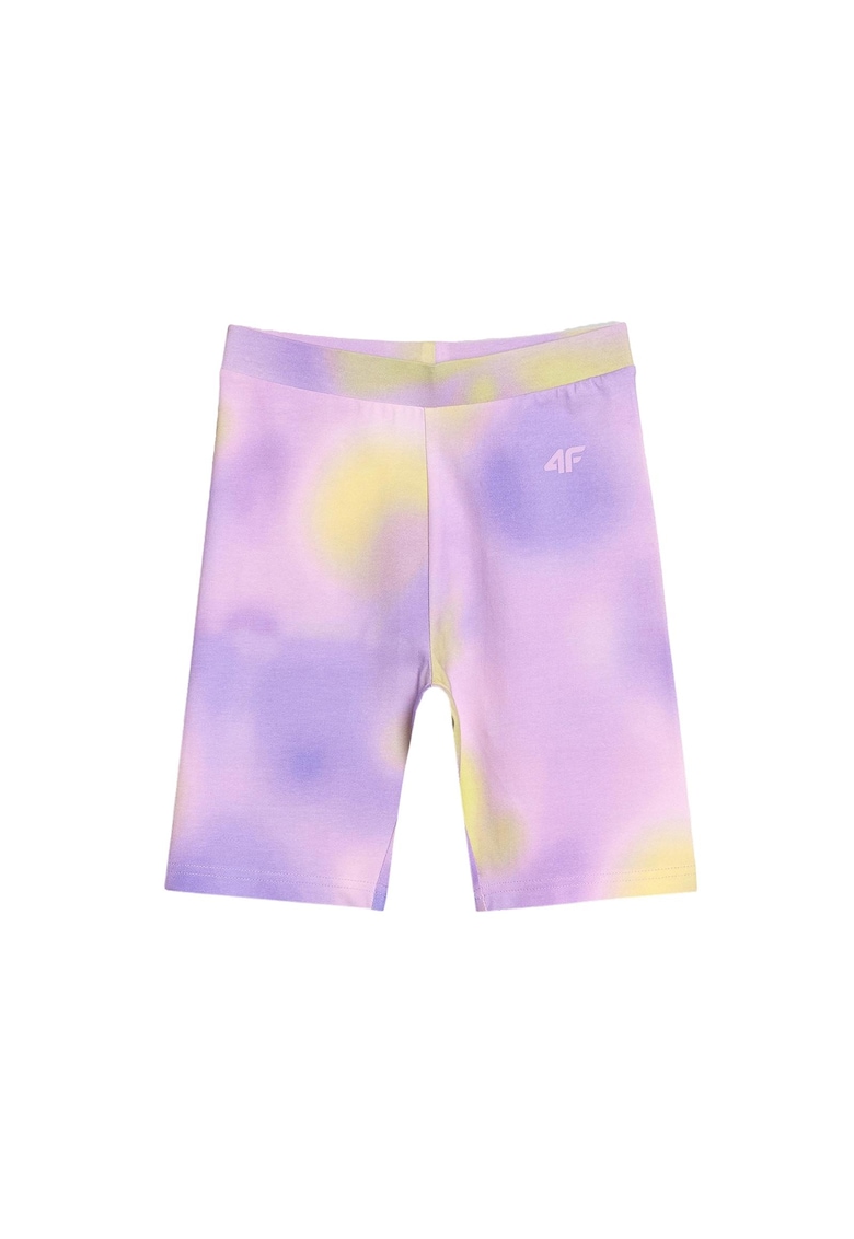 Pantaloni scurti sport copii - tricot - galben/mov -