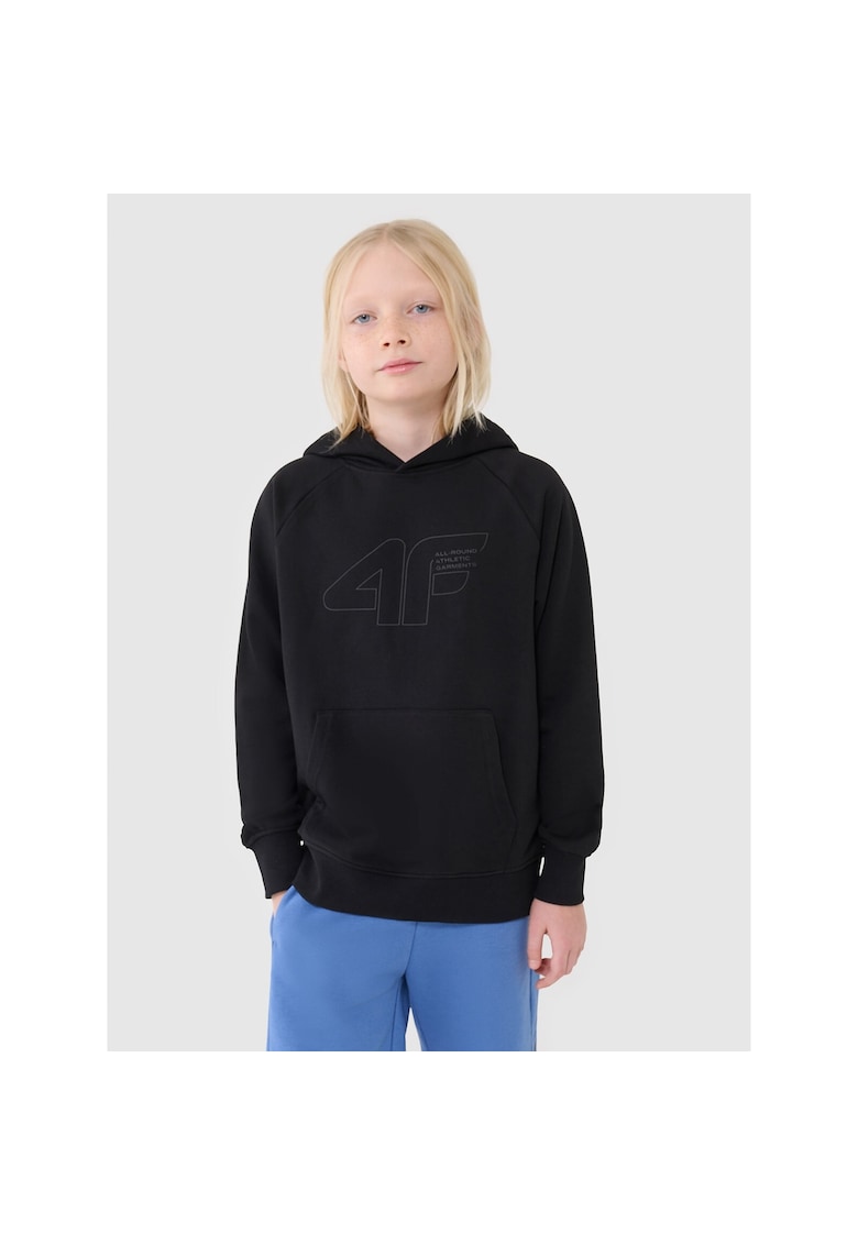 Hanorac pentru baieti - Bumbac/Poliester - Oversize - Negru