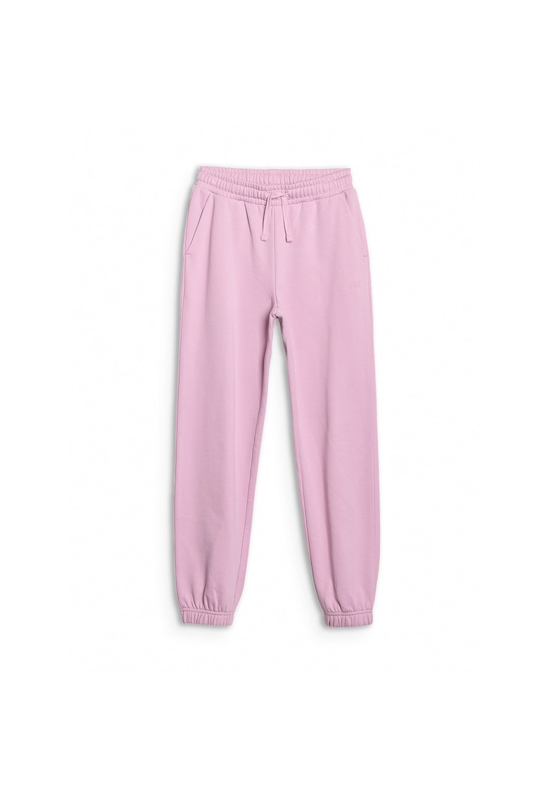 Pantaloni sport pentru fete - roz - oversize - 78% bumbac - fara captuseala