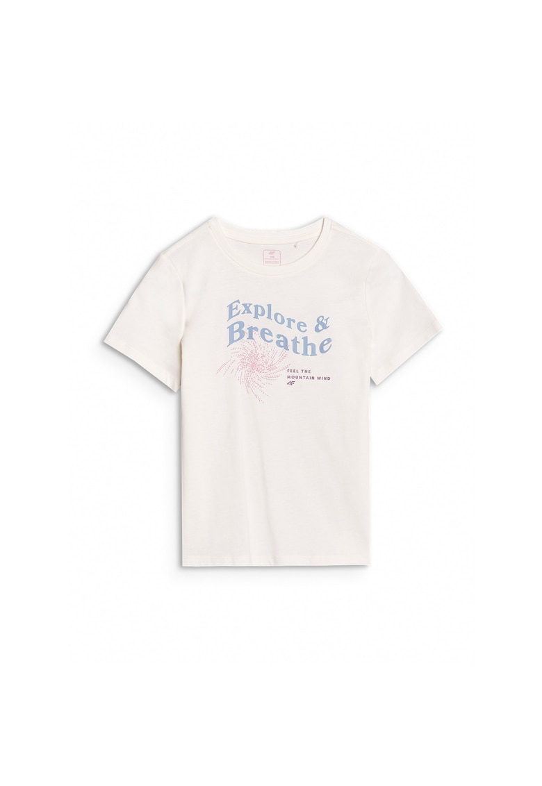 Tricou fete JWSS25TTSHF1854-11S - 4F - Bumbac - Alb
