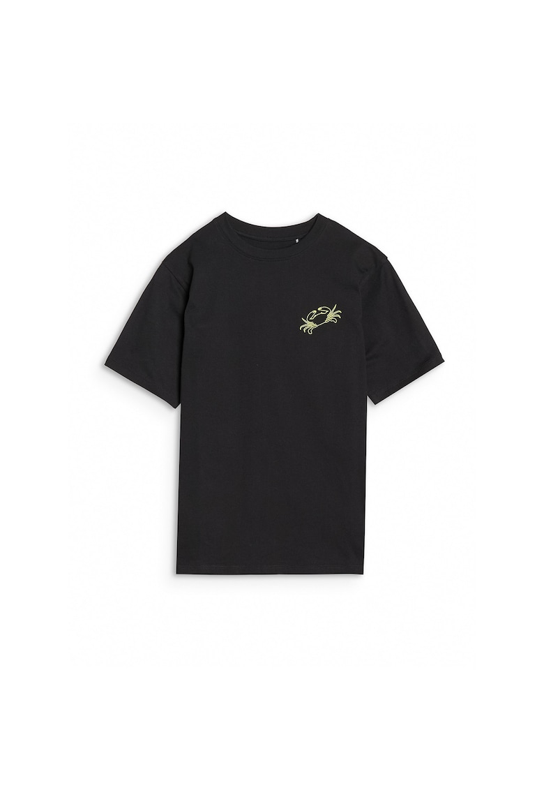 Tricou Negru Baieti Oversize Bumbac - Negru