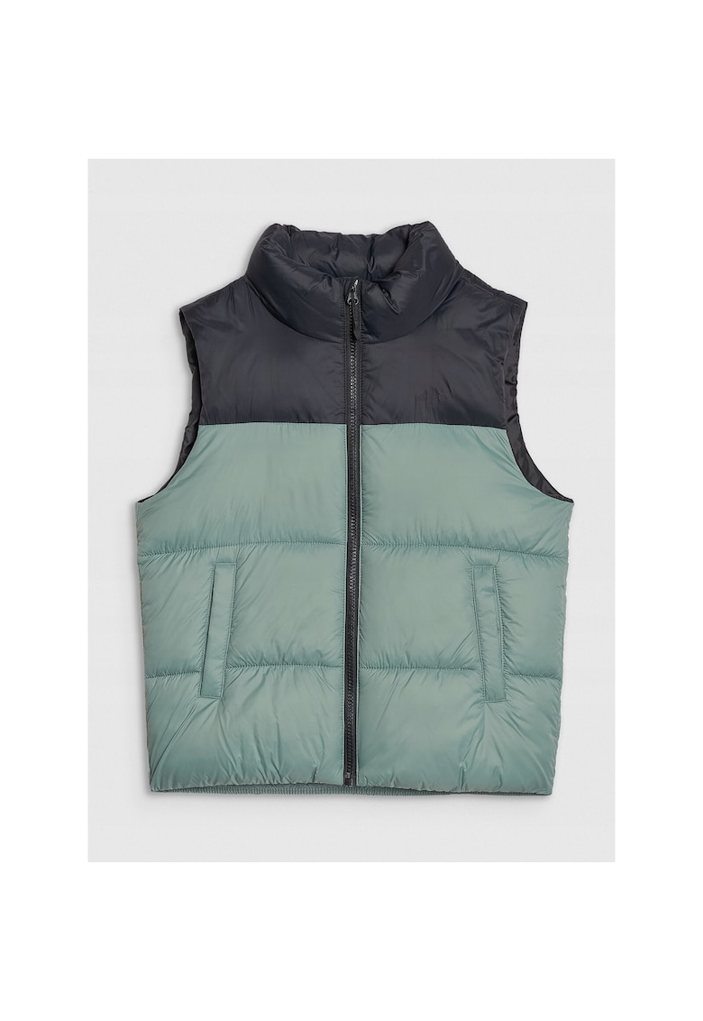Vesta de puf pentru baieti - umplutura sintetica - poliester - verde - primavara-vara