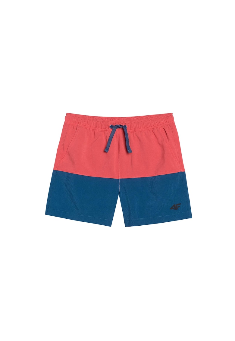 Pantaloni scurti de plaja baieti poliester - rosu/albastru