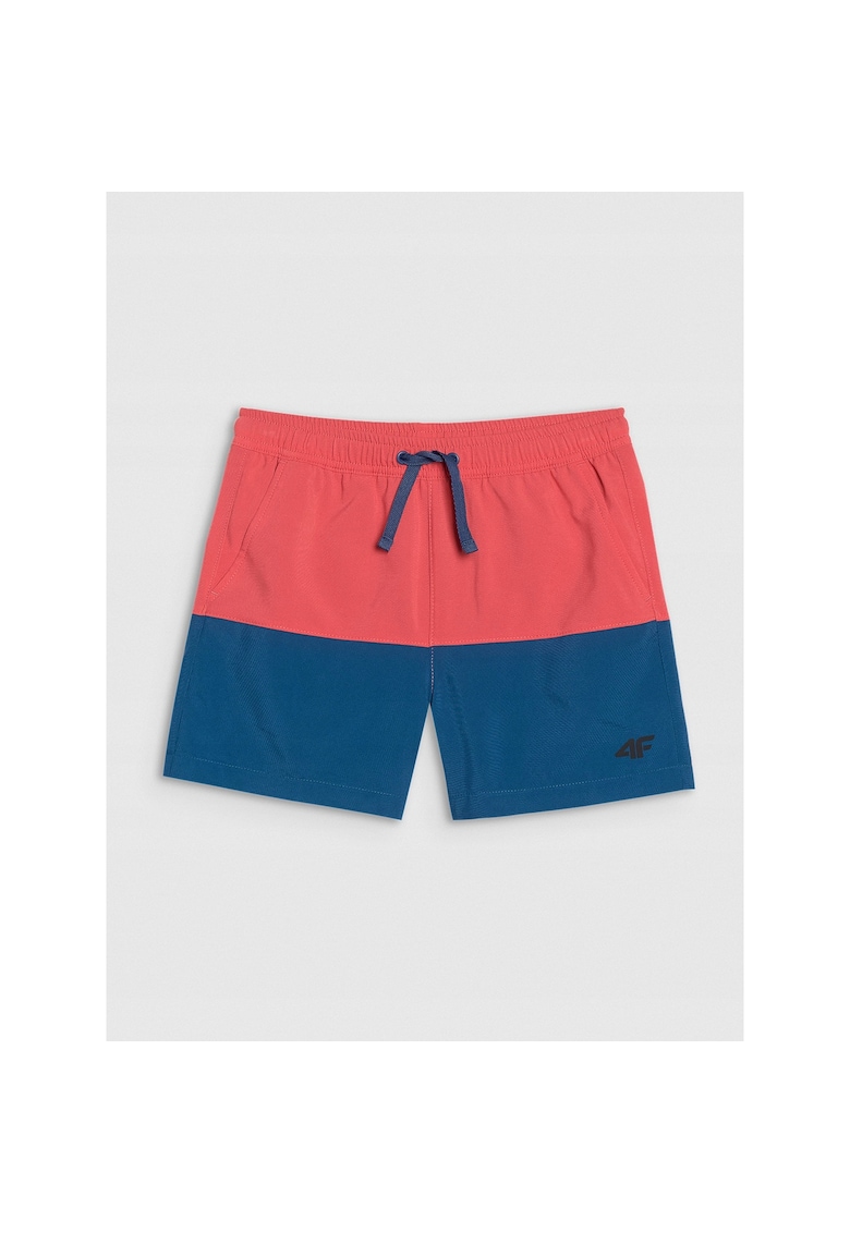 Costum de baie copii - sort de plaja - uscare rapida - albastru-portocaliu -