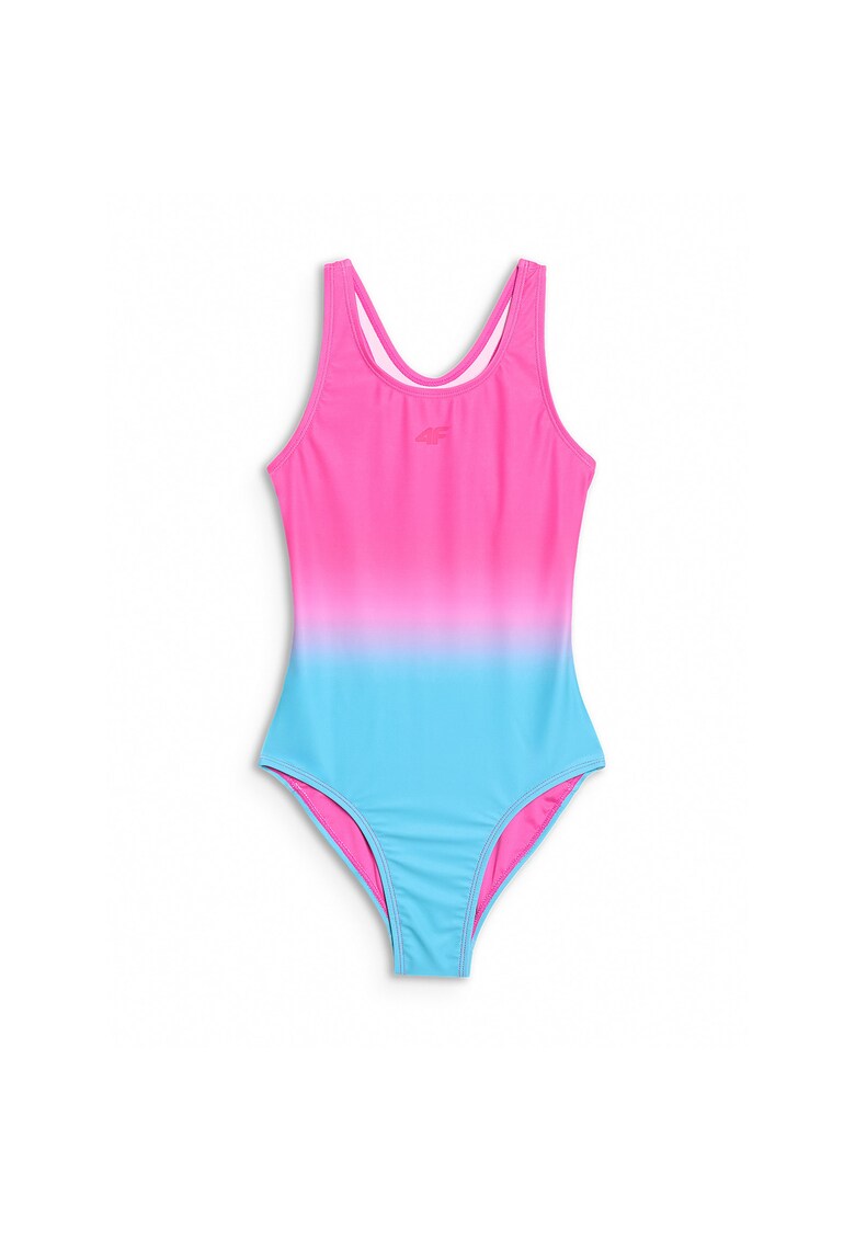 Costum baie fete - sintetic - Roz/Albastru