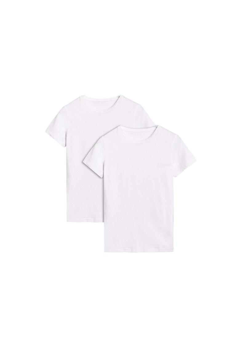 Set Tricouri Sport Femei 2 Piese - Bumbac - Alb